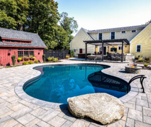 Backyard pool renovation finished.