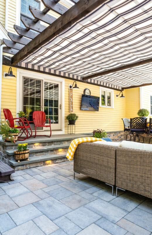 Cabana area with couches and seating.