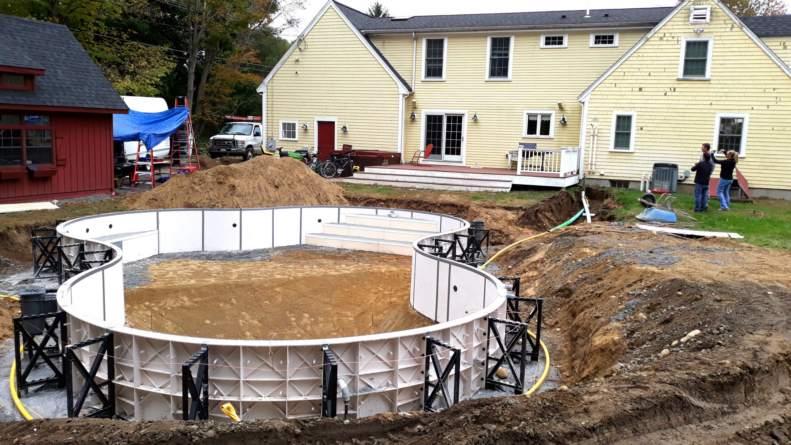 Pool renovation progress.