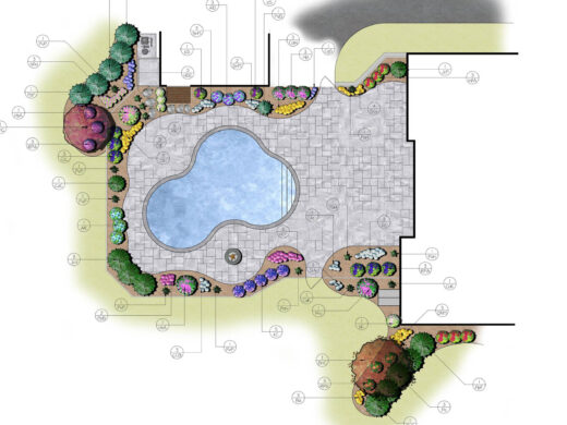 Drawing of a pool design.