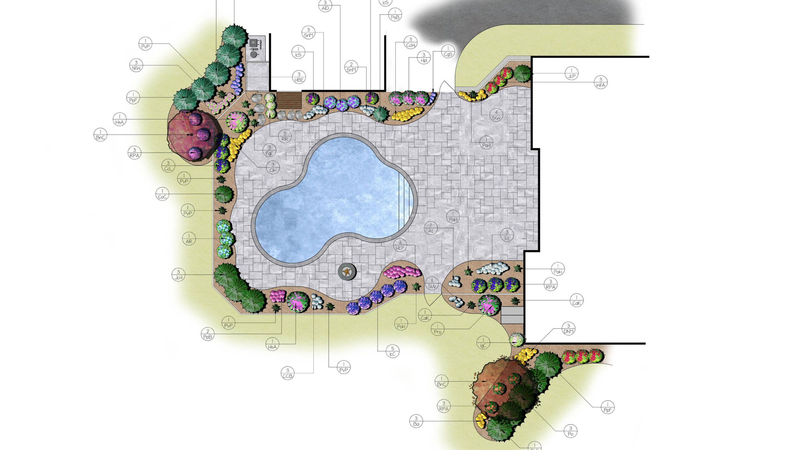 Drawing of a pool design.