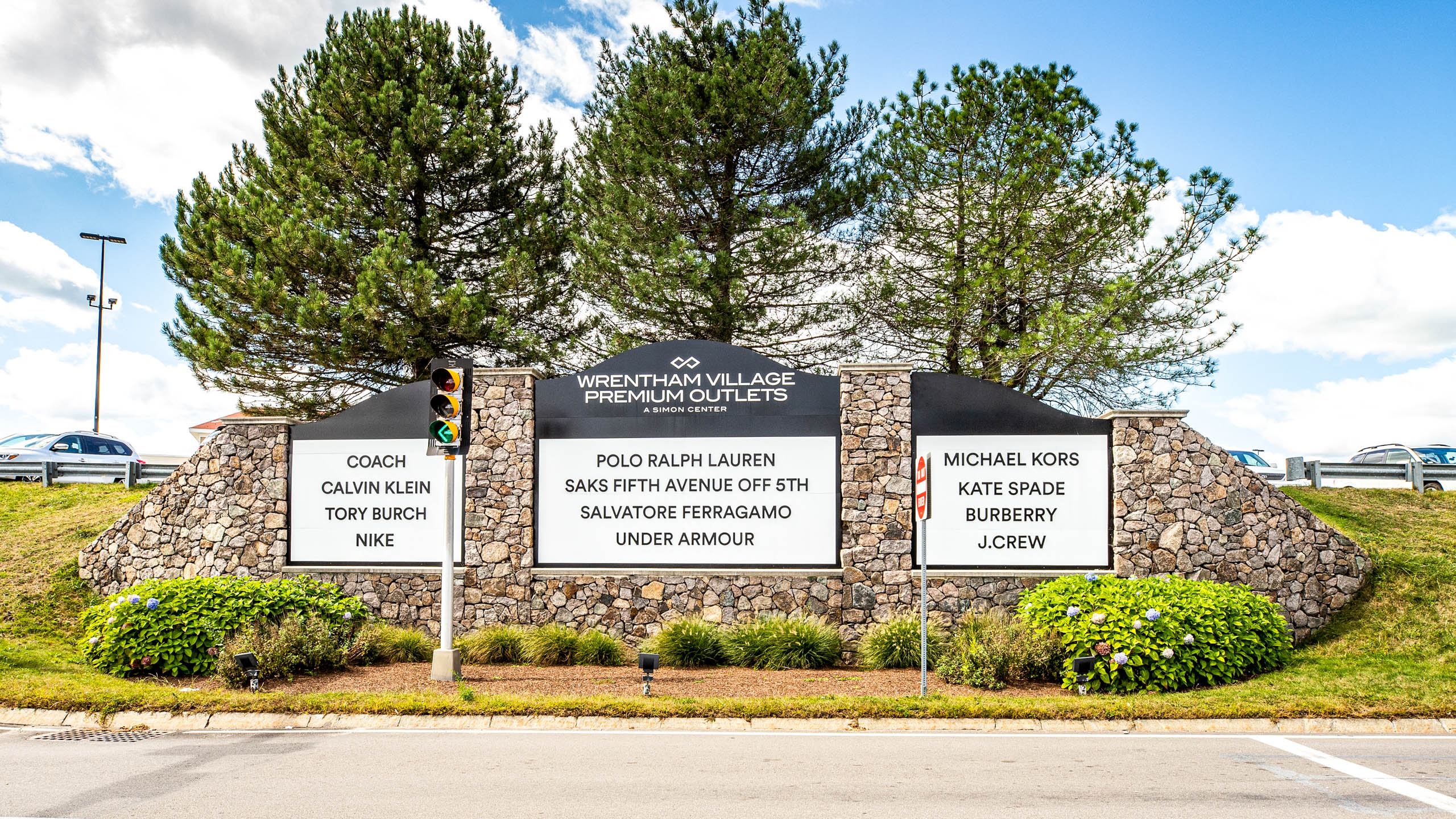 Wrentham shopping center signage.