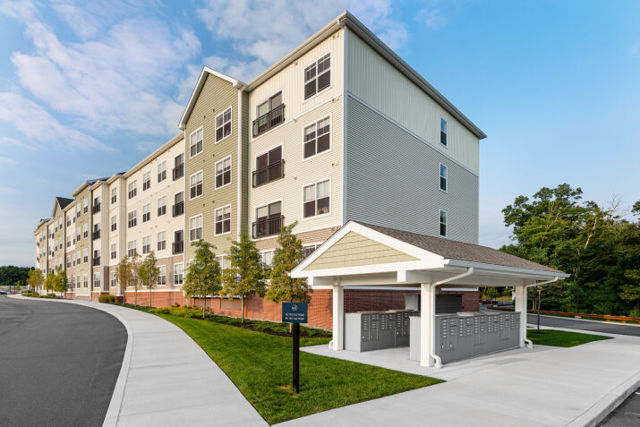 Landscape Design & Build Project at Eli Apartments in Sharon, Massachusetts.