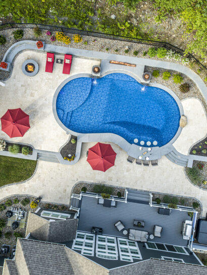 Sterling pool drone view