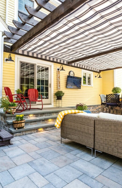 Cabana area with couches and seating.