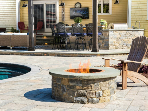 FIre pit area near the pool.