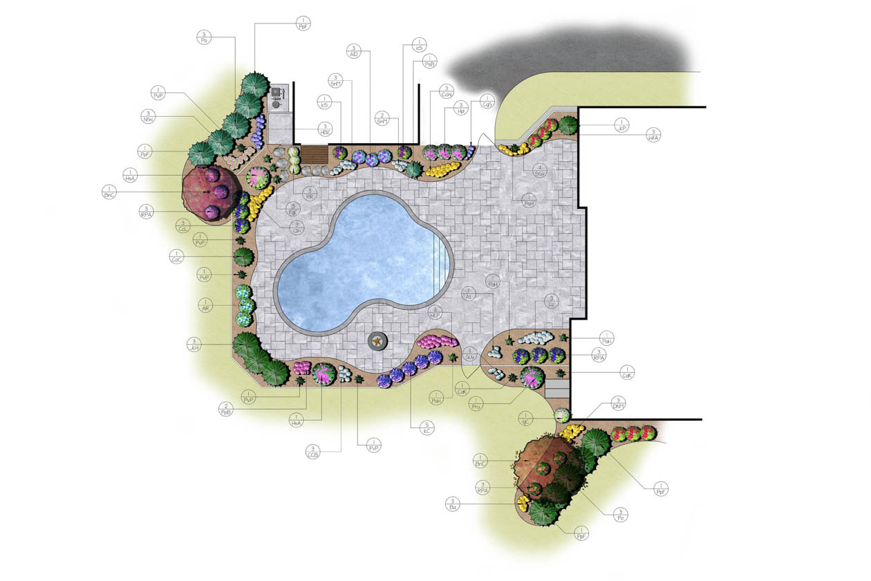 Drawing of a pool design.