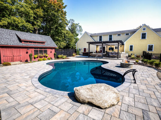 Backyard pool renovation finished.