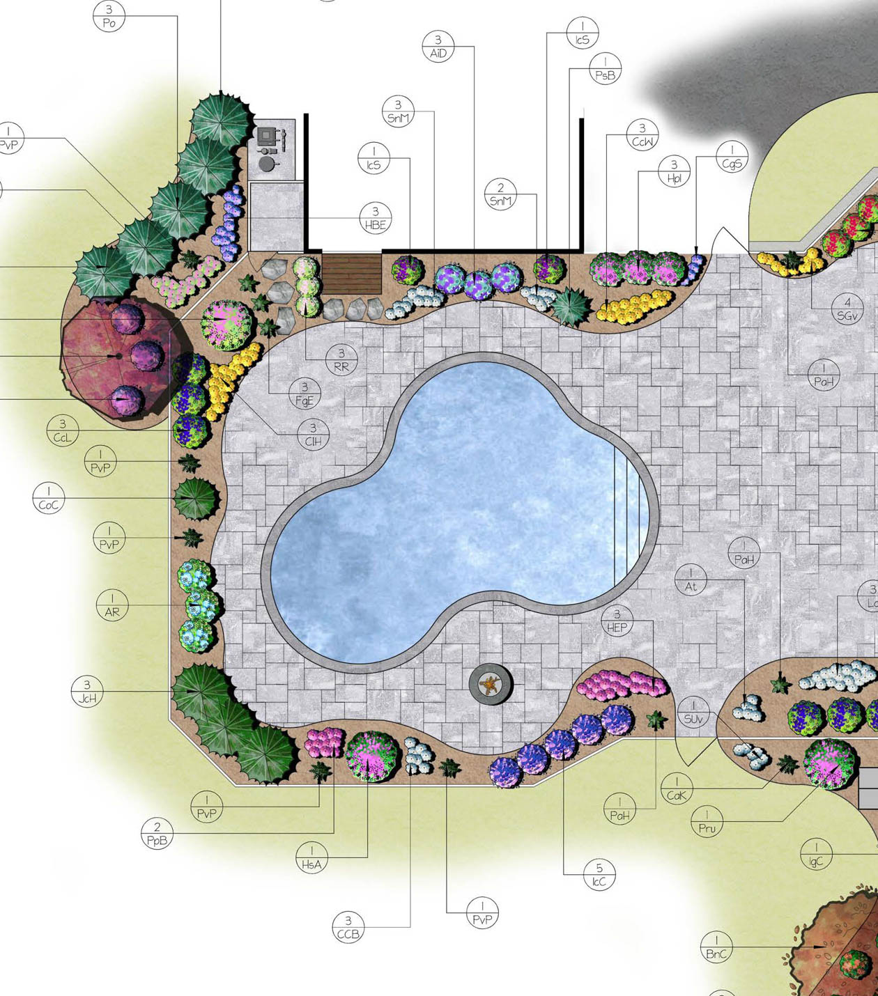 Digital plans for residential hardscape and landscape design created by Dex by Terra.