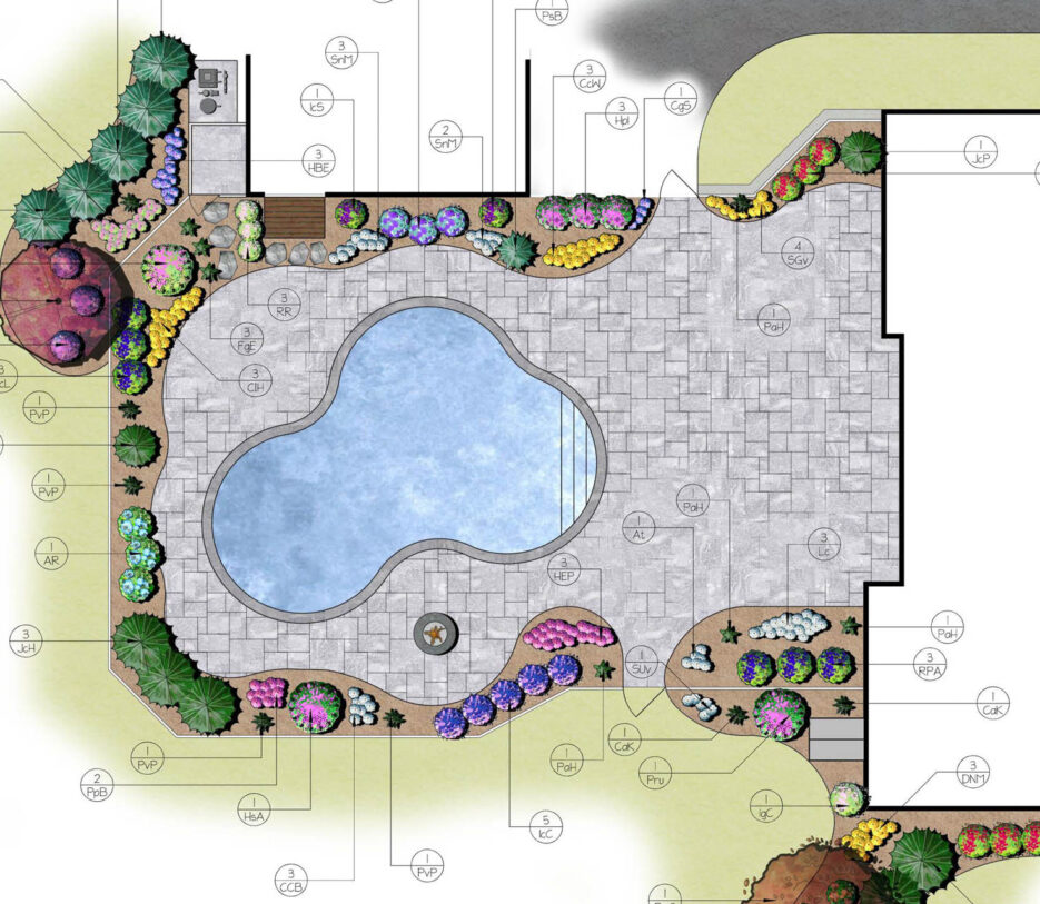 Drawing of a pool design.