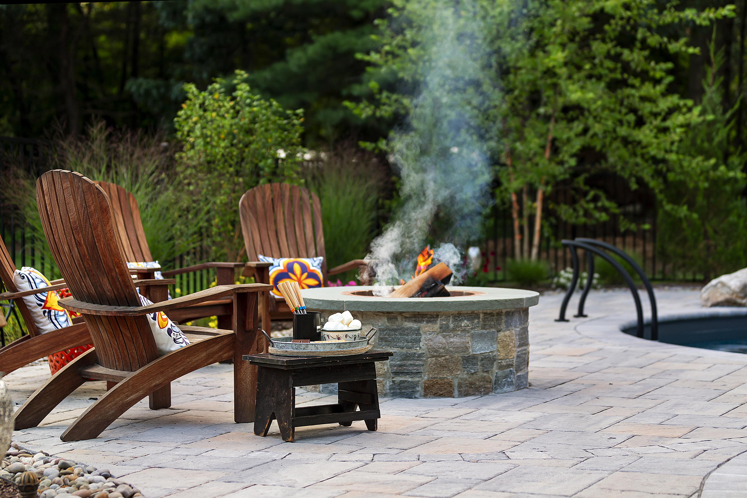 Stow MA Pool fire pit and smore kit