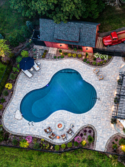 Drone Image of Stow MA Pool