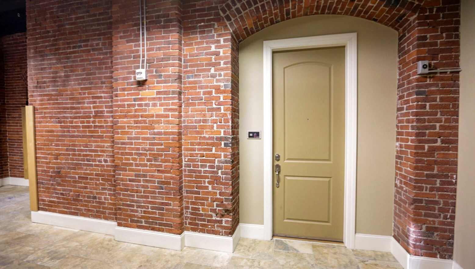 Interior Brick Wall with Door